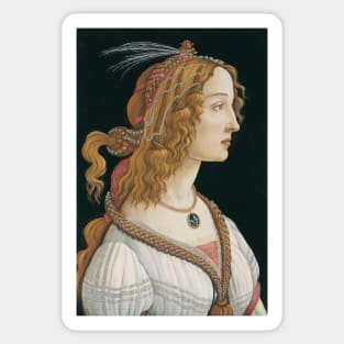 Idealized Portrait of a Lady (Portrait of Simonetta Vespucci as Nymph), Sandro Botticelli Sticker